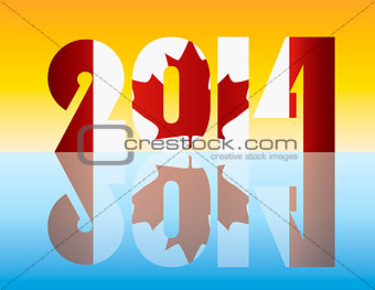 New Year 2014 Canada Flag Illustration
