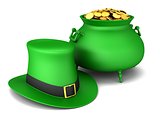 Pot of gold and leprechaun hat