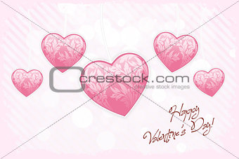 Happy Valentines Day Card with Hearts