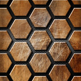 Brown Grunge Background with Hexagons