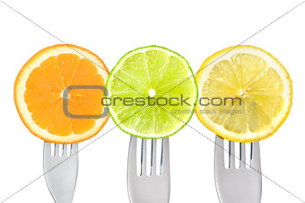 orange lemon lime fruit slices