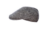grey tweed flat cap isolated