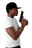 Young thug with a gun