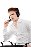Young man in headset