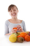 Image of a girl with fruit