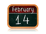February 14 on blackboard banner
