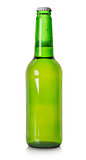 Beer in a green bottle isolated