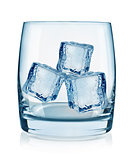 Glass and ice cubes