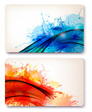 Collection of colorful abstract watercolor backgrounds. Vector 