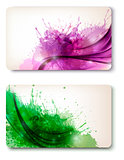 Two colorful abstract business cards Vector 