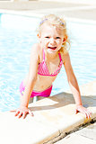 little girl in swimming pool