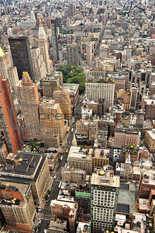 New York streets birds view