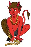 Devil with chain