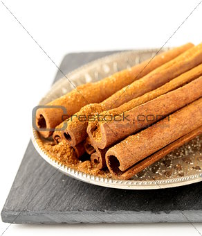 Cinnamon sticks and powder cinnamon