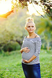 pregnant blond young woman
