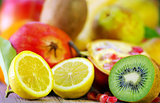 Kiwi , lemon and variety fruits