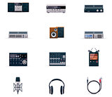 Vector audio electronics icon set
