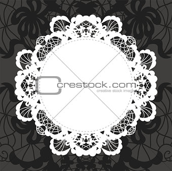 Elegant doily on lace gentle background
