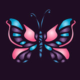 Butterfly on purple background