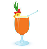 Pineapple cocktail vector illustration