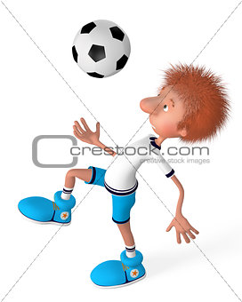 the football player on training