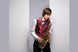 playing the saxophone