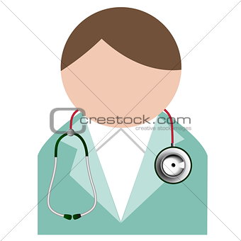 Doctor with stethoscope. Buddy icon.