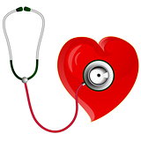 Red heart with Stethoscope
