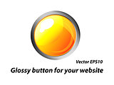 Vector yellow glossy button