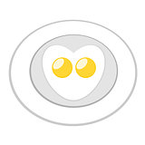 Heart fried eggs