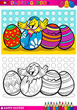 easter chick cartoon illustration for coloring