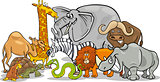 african safari wild animals cartoon illustration