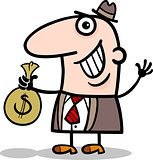happy businessman cartoon illustration