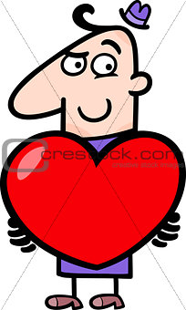 man with valentine cartoon illustration