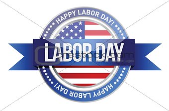 labor day. us seal and banner