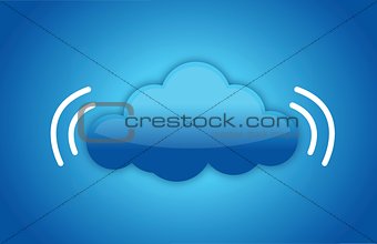 Cloud computing concept with data signal