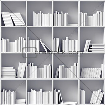 white bookshelves