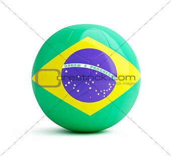 brazil flag on a soccer ball