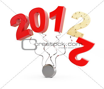 end of 2012 on a white background