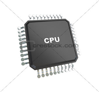 Microchip isolated on white background