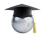disco ball school graduation cap