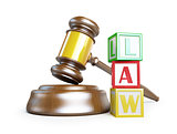 gavel law on a white background 