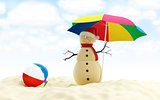 snowman on a beach 