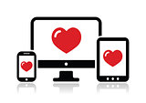 Responsive design for web - computer screen, smartphone, tablet icon
