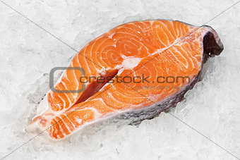 Red fish on ice