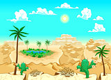Desert with oasis. 