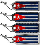 Cuba Flags Set of Grunge Metal Tags