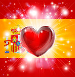 Love Spain flag heart background