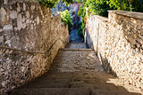 Narrow Street and Stairway in Pula, Croatia