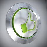 Thumbs Up Symbol, Green Like Button, Approved
